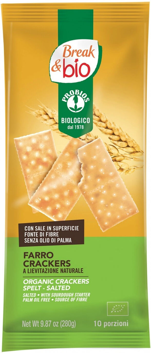 PROBIOS Break & Bio - Farro Cracker A Lievitazione Naturale 10 Pacchetti Da 28 Grammi