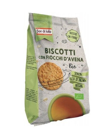 FIOR DI LOTO Biscotti Con Fiocchi D'Avena Bio 350 Grammi