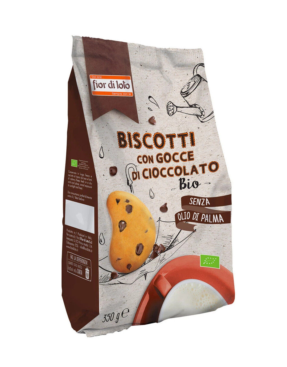 FIOR DI LOTO Biscotti Con Gocce Di Cioccolato 350 Grammi