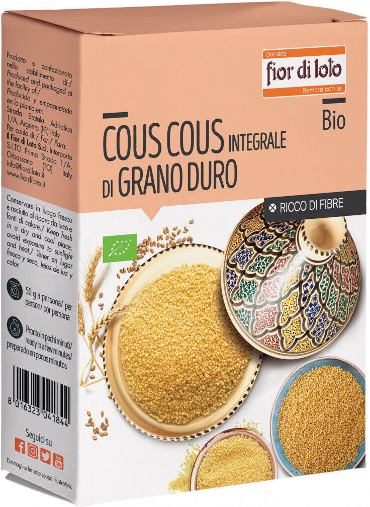 FIOR DI LOTO Cous Cous Integrale Di Grano Duro Bio 500 Grammi