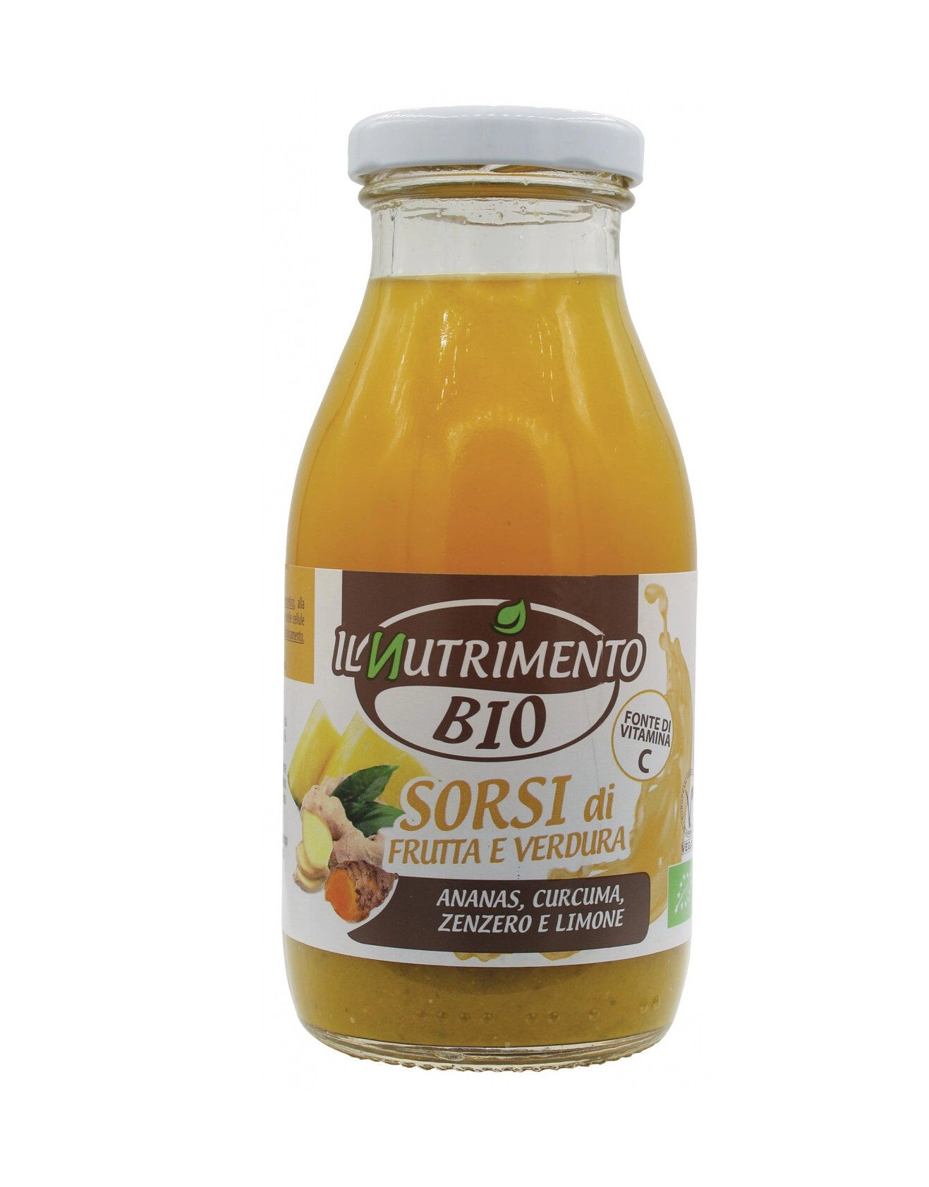 probios bio organic - sorsi di frutta e verdura - ananas curcuma zenzero limone 250ml