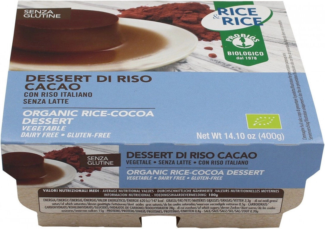 PROBIOS Rice & Rice - Dessert Di Riso Al Cacao 4 Confezioni Da 100 Grammi