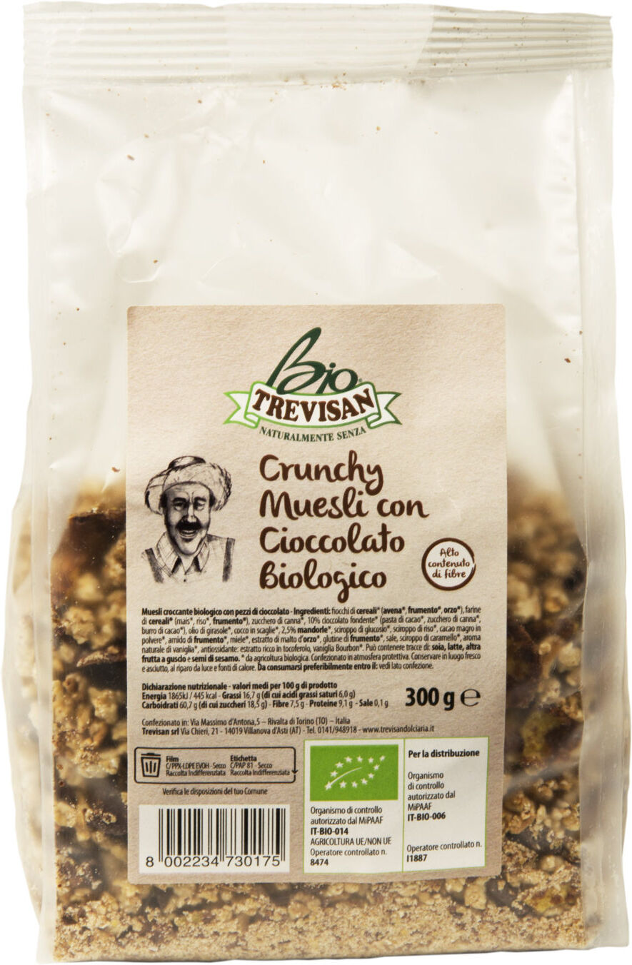 TREVISAN Crunchy Arricchito Con Cioccolato Biologico 300 Grammi