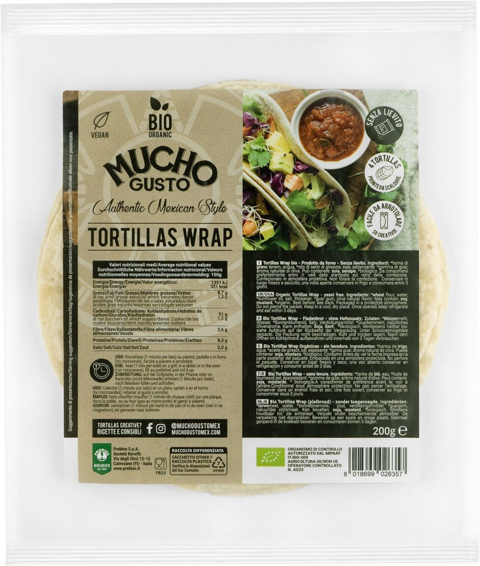 PROBIOS Tortilla Wrap Mucho Gusto 200 Grammi