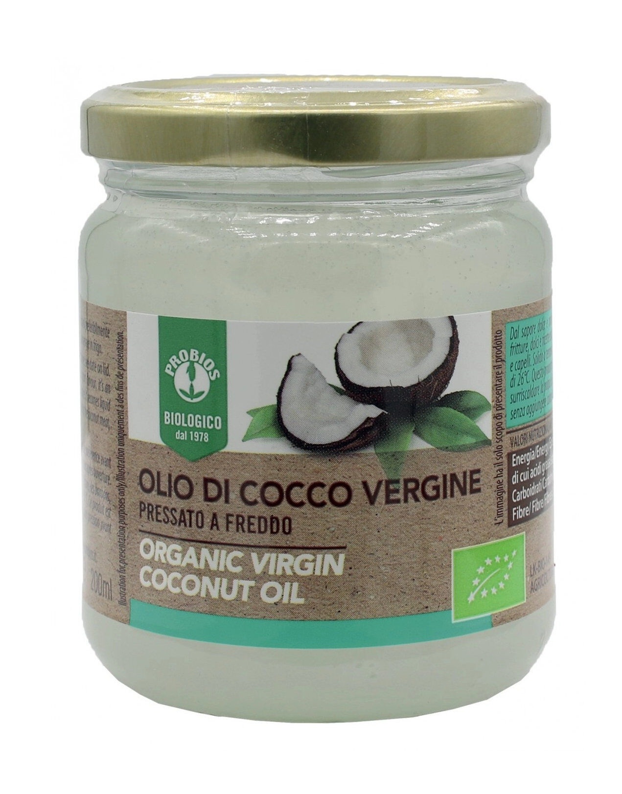 PROBIOS Olio Di Cocco Vergine 200 Ml / 184 G