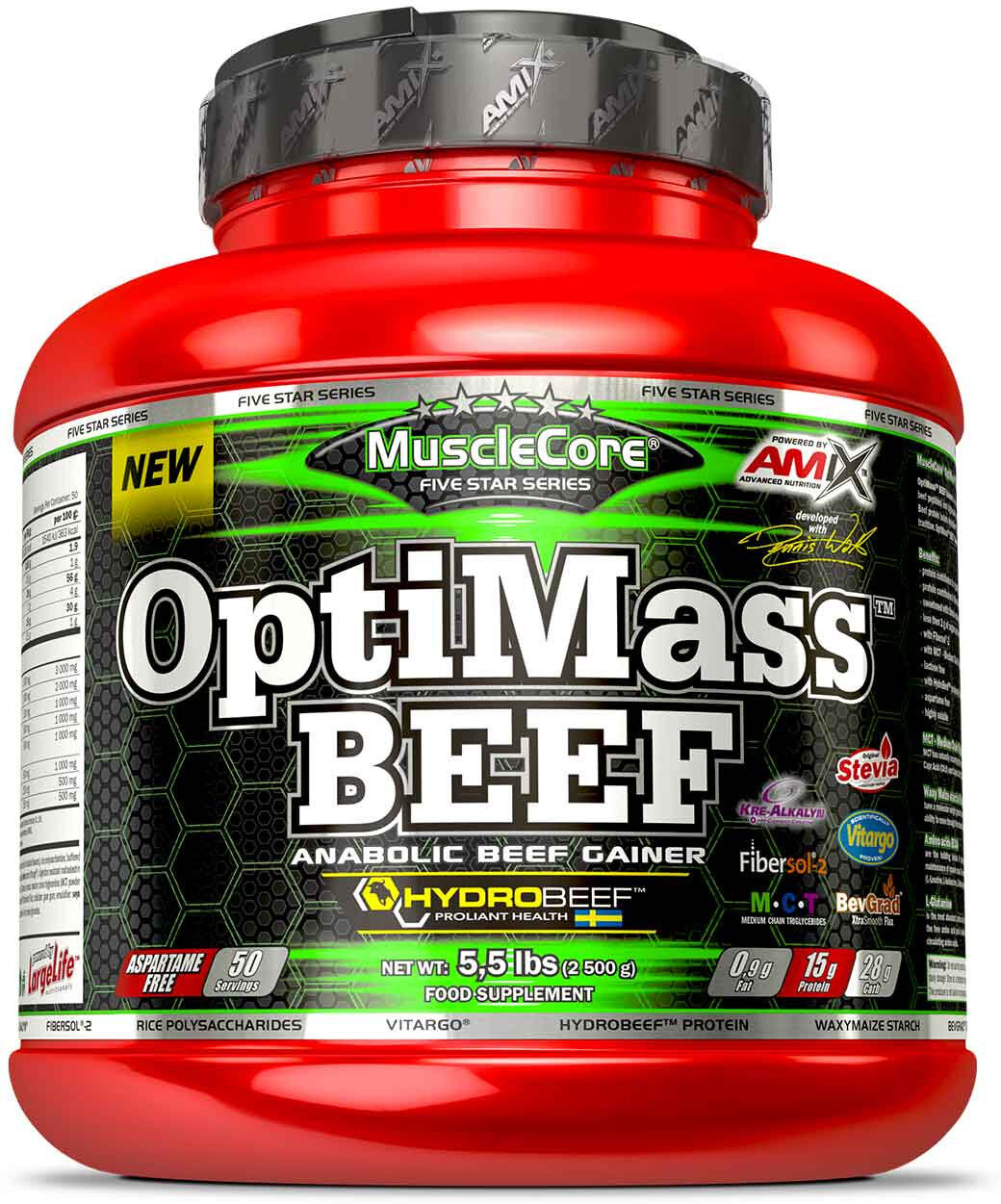 AMIX Optimass - Beef Gainer 2500 G Doppio Cioccolato Toffee