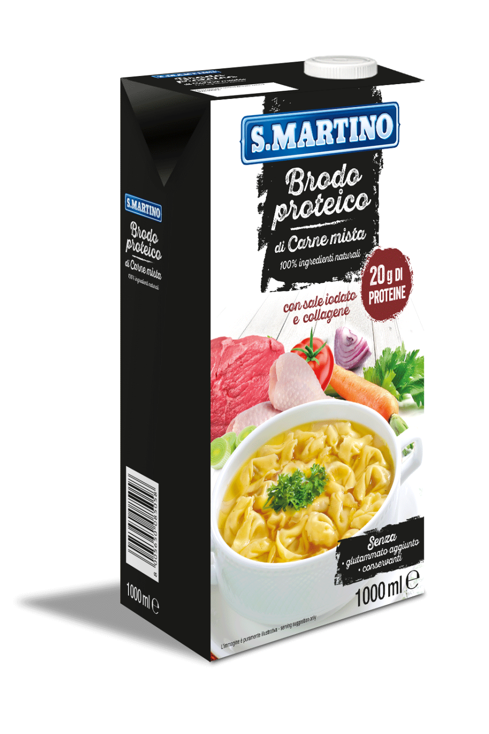 S.MARTINO Brodo pronto proteico di Carne Mista 1 lt