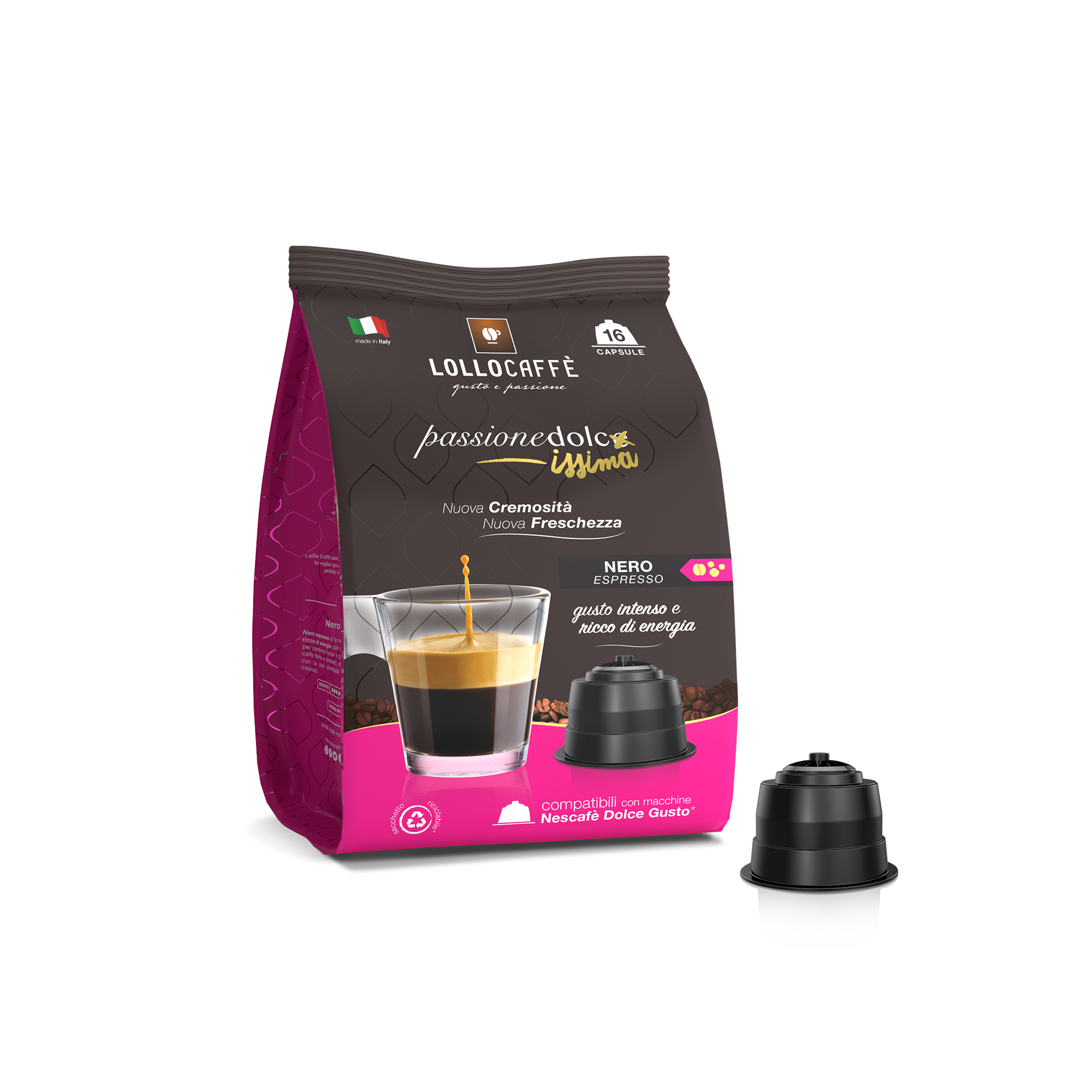 Lollo Caffè 192 Capsule Dolce-Gusto Caffè Lollo Nero Compatibili