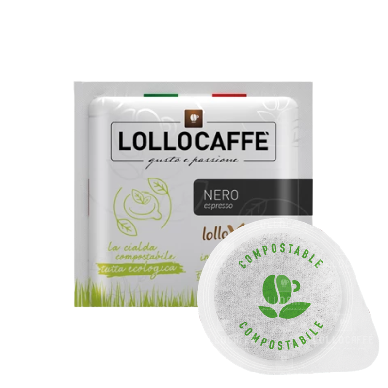 Lollo Caffè 100 Cialde Nera Carta Filtro ESE 44 mm