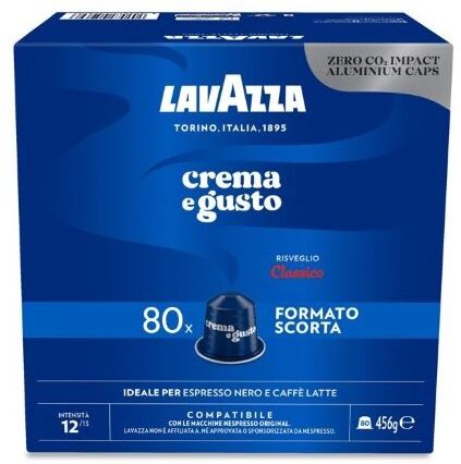 Lavazza 80 Capsule Crema e Gusto Classico Compatibili Nespresso int 12 Alluminio