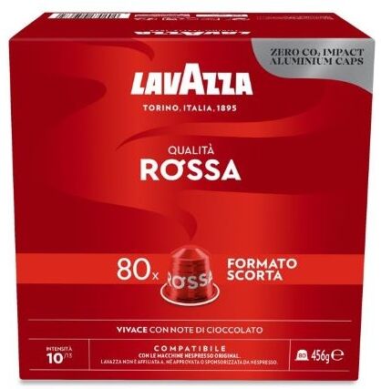 Lavazza 80 Capsule Qualità Rossa Compatibili Nespresso int 10 Alluminio