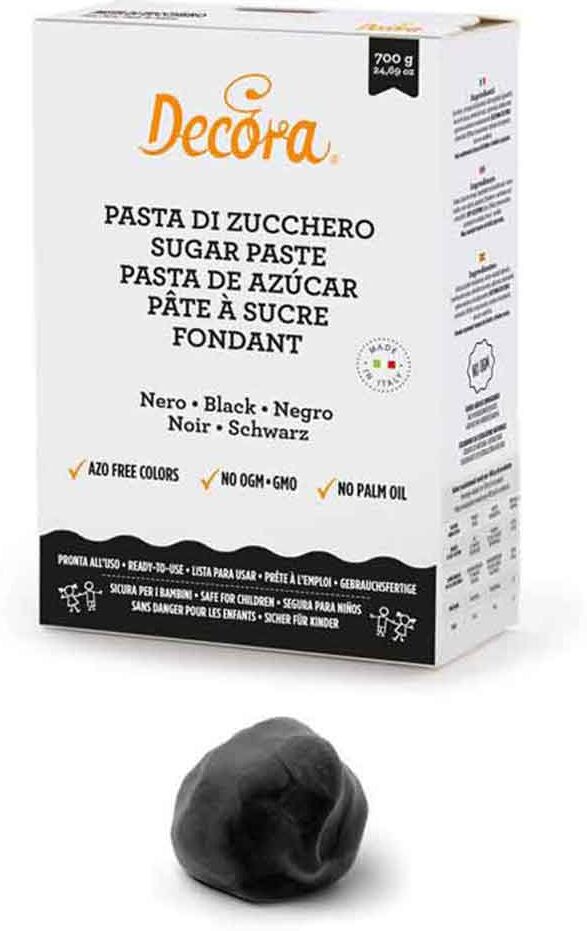 Pasta Di Zucchero Nera Per Copertura E Dettagli 700 G Decora