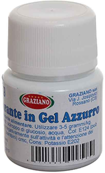 Graziano Colorante In Gel Concentrato Per Alimenti Azzurro 20 G