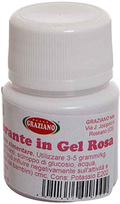 Graziano Colorante In Gel Concentrato Per Alimenti Rosa 20 G