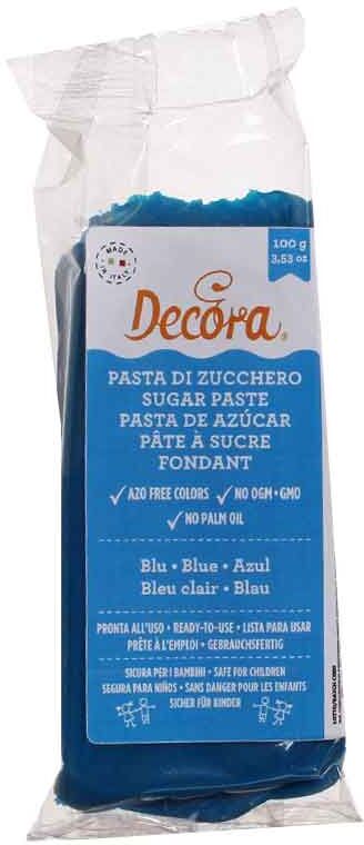 Pasta Di Zucchero Blu Per Copertura 100 G Decora