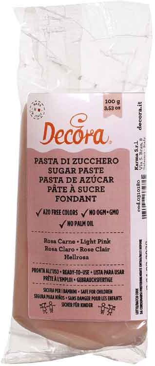 Pasta Di Zucchero Rosa Carne Per Copertura 100 G Decora