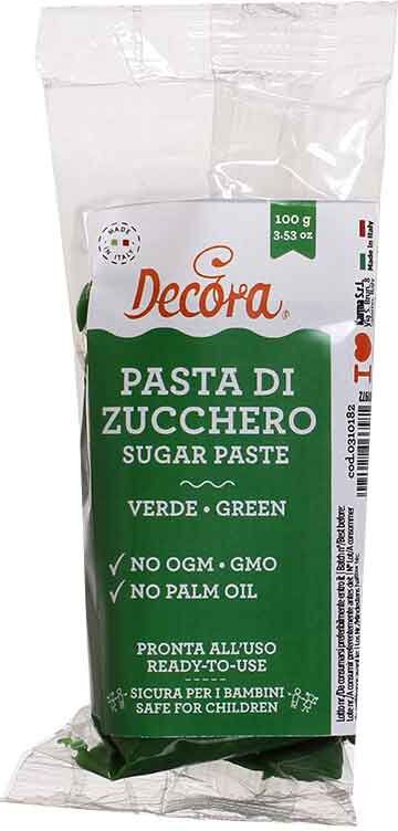 Pasta Di Zucchero Verde Per Copertura 100 G Decora