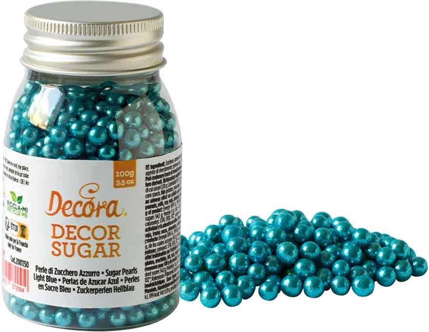 Perle Di Zucchero Color Azzurro Per Decorazione 100 G Decora