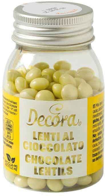 Mini Lenti Di Cioccolato Color Giallo Pastello Per Decorazione Dolci 80 G Decora