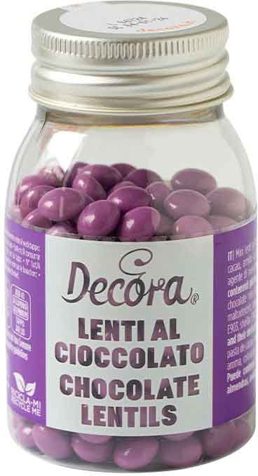 Mini Lenti Di Cioccolato Viola Per Decorazione Dolci 80 G Decora