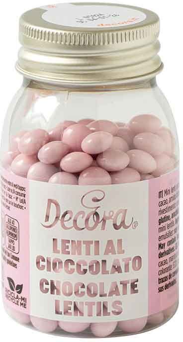 Mini Lenti Di Cioccolato Rosa Chiaro Per Decorazione Dolci 80 G Decora