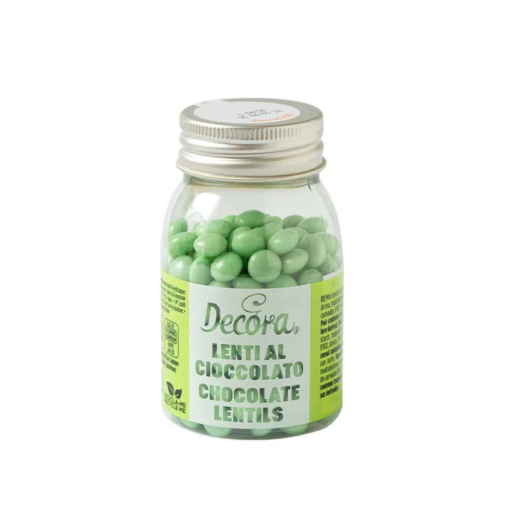 Mini Lenti Di Cioccolato Verde Chiaro Per Decorazione Dolci 80 G Decora