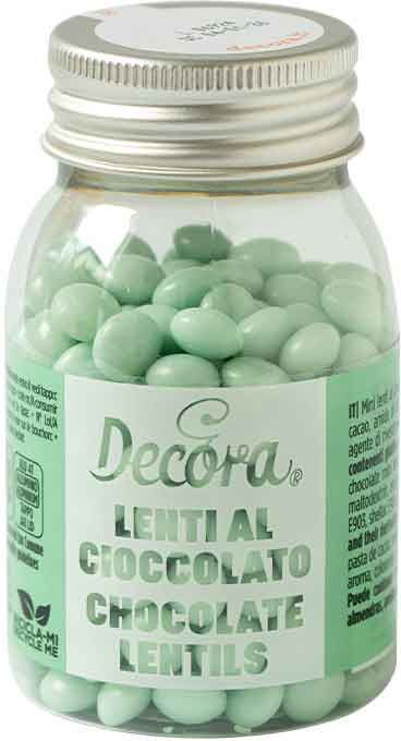 Mini Lenti Di Cioccolato Color Verde Acqua Per Decorazione Dolci 80 G Decora