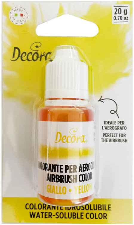 Colorante Liquido Idrosolubile Per Aerografo Giallo 20 G Decora