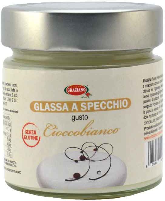 Graziano Glassa A Specchio Pronta All&#039;Uso Gusto Cioccobianco 300 G Senza Glutine