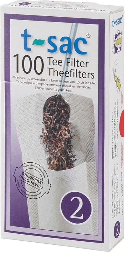 t-sac Theefilters No. 2 - voor 100 x vier koppen thee