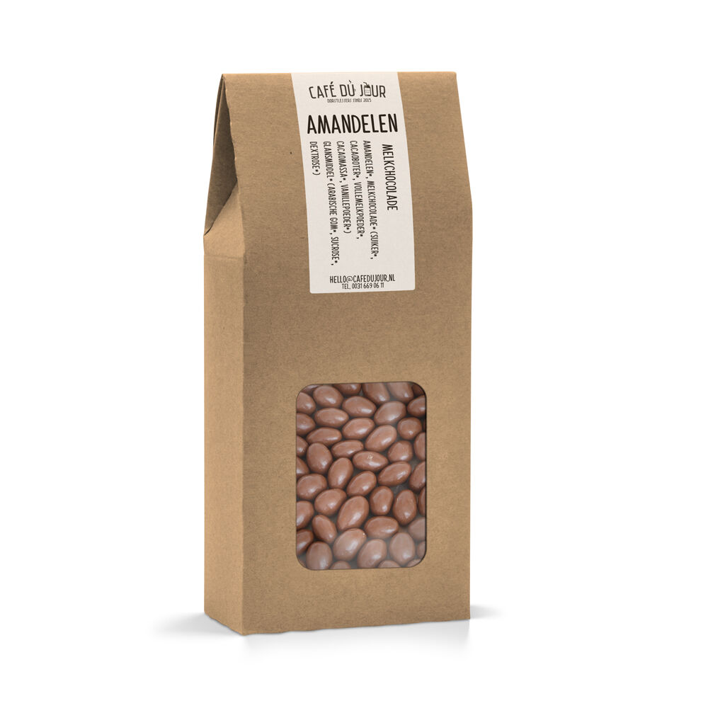 Café du Jour Amandelen in melkchocolade 250 gram