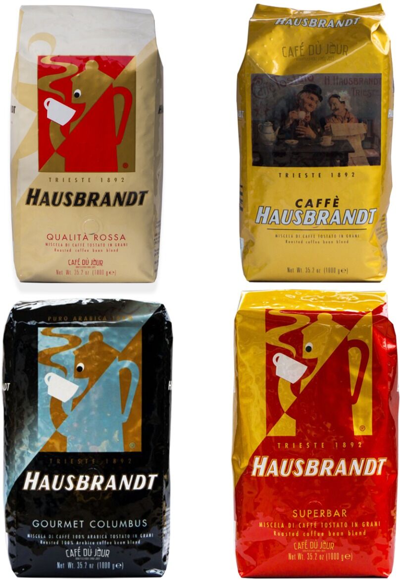 Hausbrandt koffiebonen proefpakket 4 x 1 Kilo