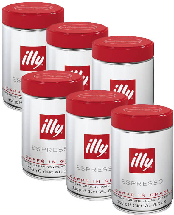 illy - koffiebonen - Voordeeldoos Classico - Normale Branding Rood - 6 x 250 gram