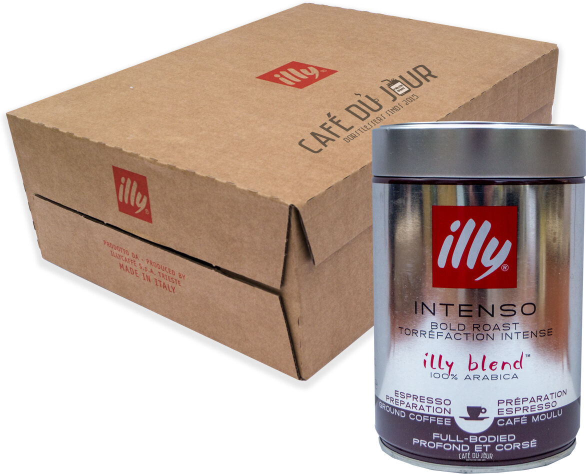 illy - ground coffee - XL Discount box Intenso - Dark Roast Black 12 x 250 grams