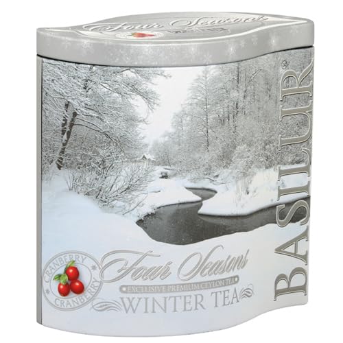 sarcia.eu BASILUR Winter Tea Losbladige zwarte Ceylon-thee met toevoeging van veenbessen in een decoratief blikje, 100 g x1