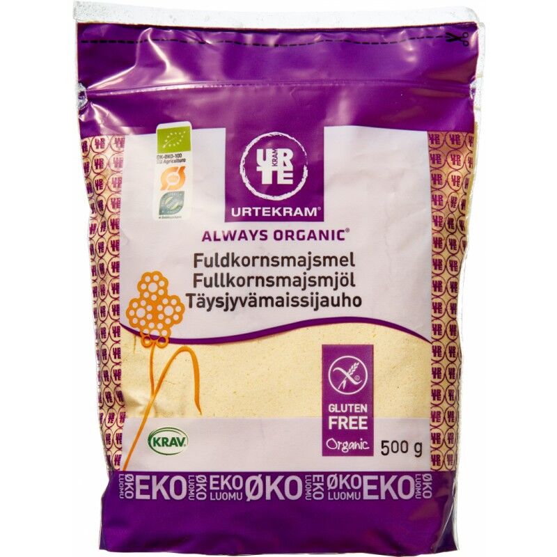 Urtekram Whole Grain Corn Flour Eco 500 g Bakken