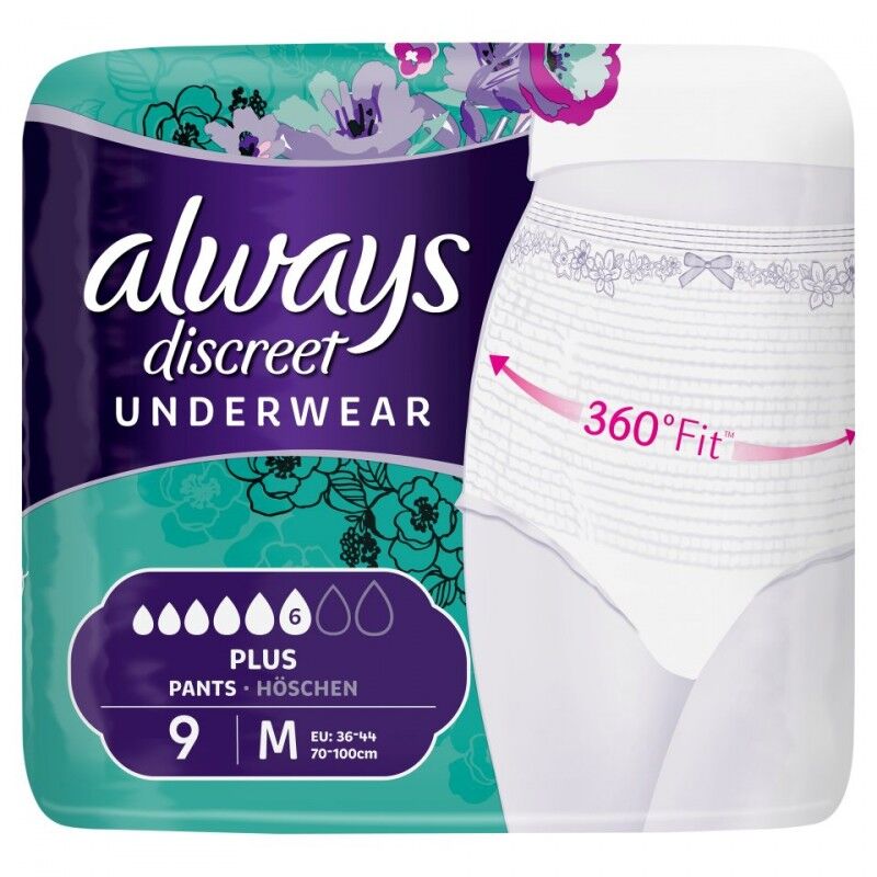 Always Discreet Pants Plus Medium 9 st Ondergoed