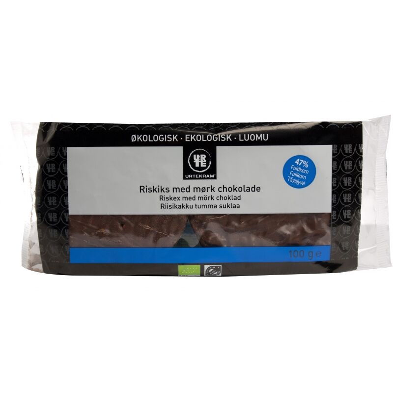 Urtekram Rice Crackers Dark Chocolate Eco 100 g Snack