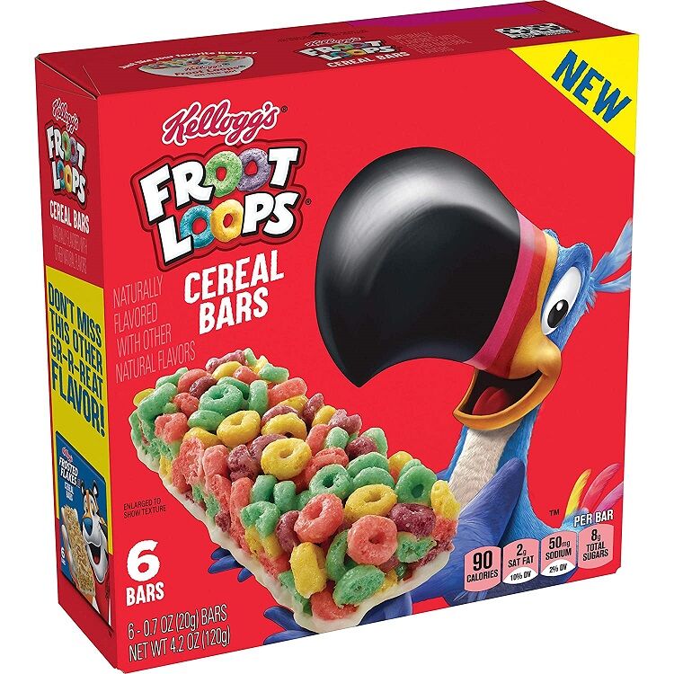 Kellogs Froot Loops Cereal Bars 6 stk