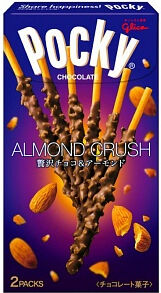 Pocky Almong Crush Choc 46g 14 sticks 2 pakker a 7 sticks