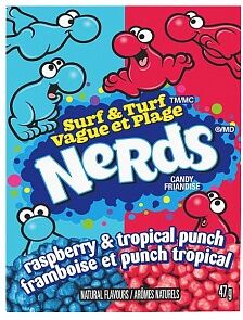 Nerds Bringebær/Tropisk 47g Raspberry & Tropical Punch Surf & Turf