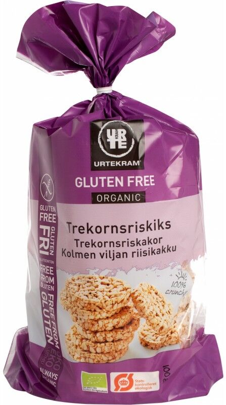 Urtekram Trekornsriskak Glutenfri Øko 100 g Snack