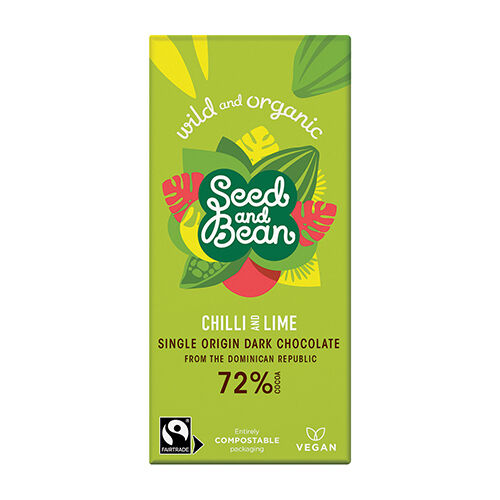 Seed & Bean Chokolade Mørk 72% Chilli & Lime Ø - 85 g