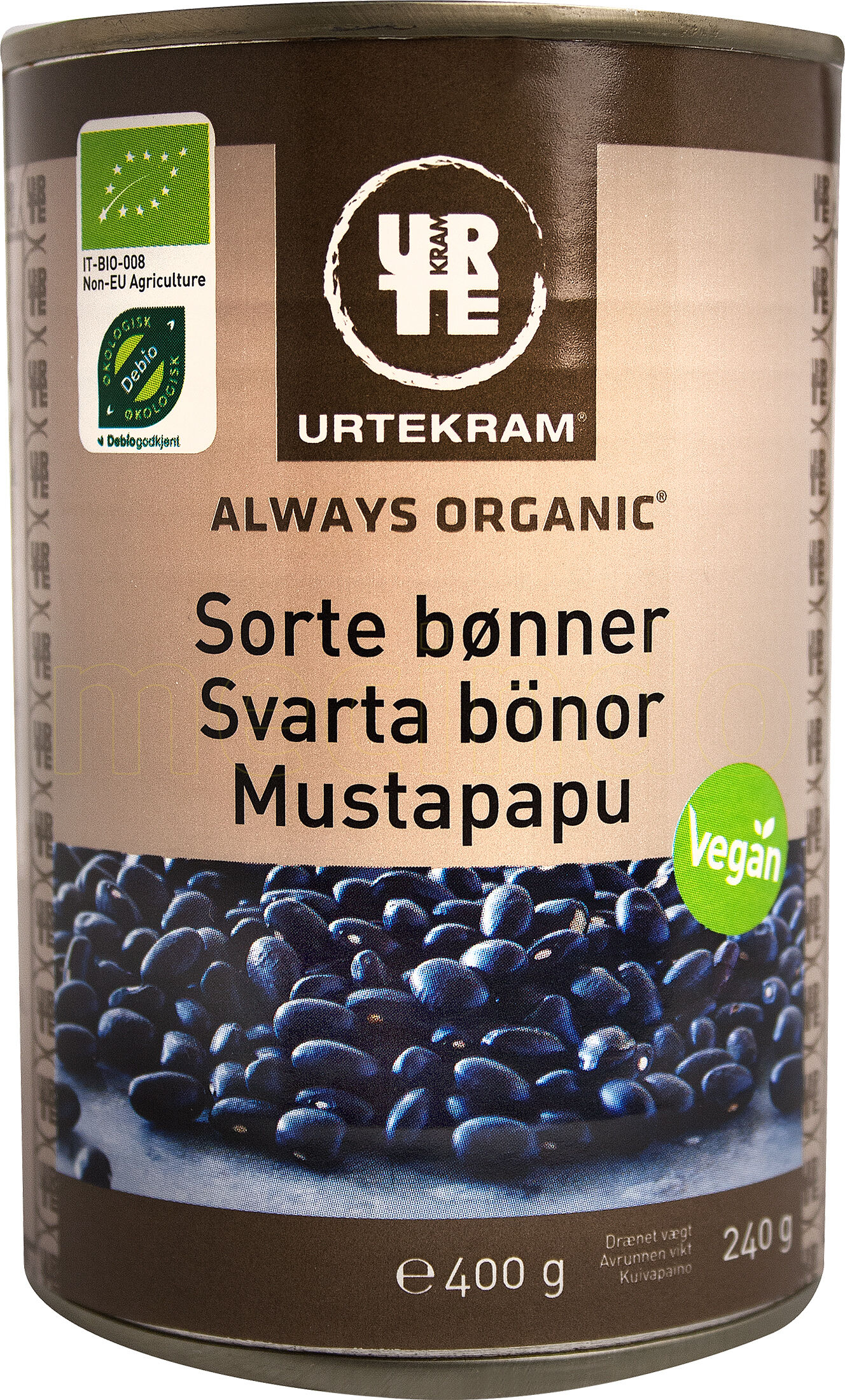 Urtekram Sorte Bønner Boks Ø - 400 g