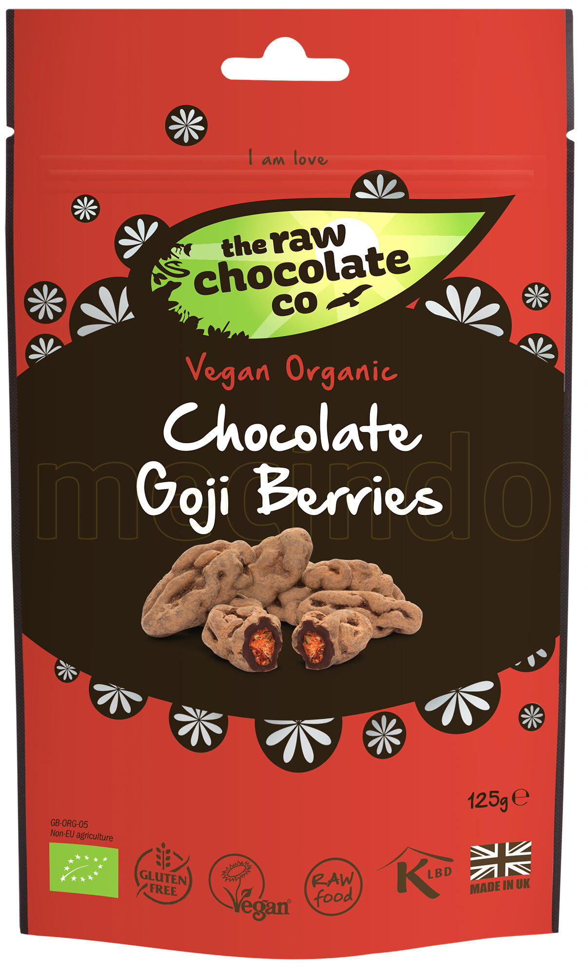 The Raw Chocolate Company The Raw Chocolate Co. Raw Chocolate Goji Berries Gojibær - 125 Gram