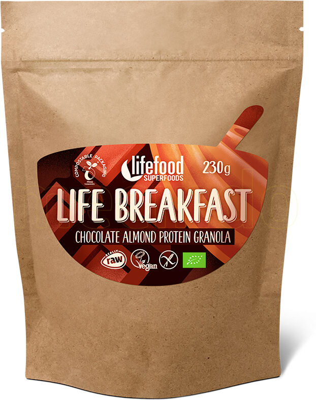 AbsorBurn Life Breakfast Sjokolade & Mandel Protein Granola Raw Ø - 230 g