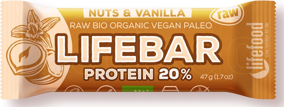 AbsorBurn Lifebar Nøtter Vanilje Ø Proteinbar - 47 g