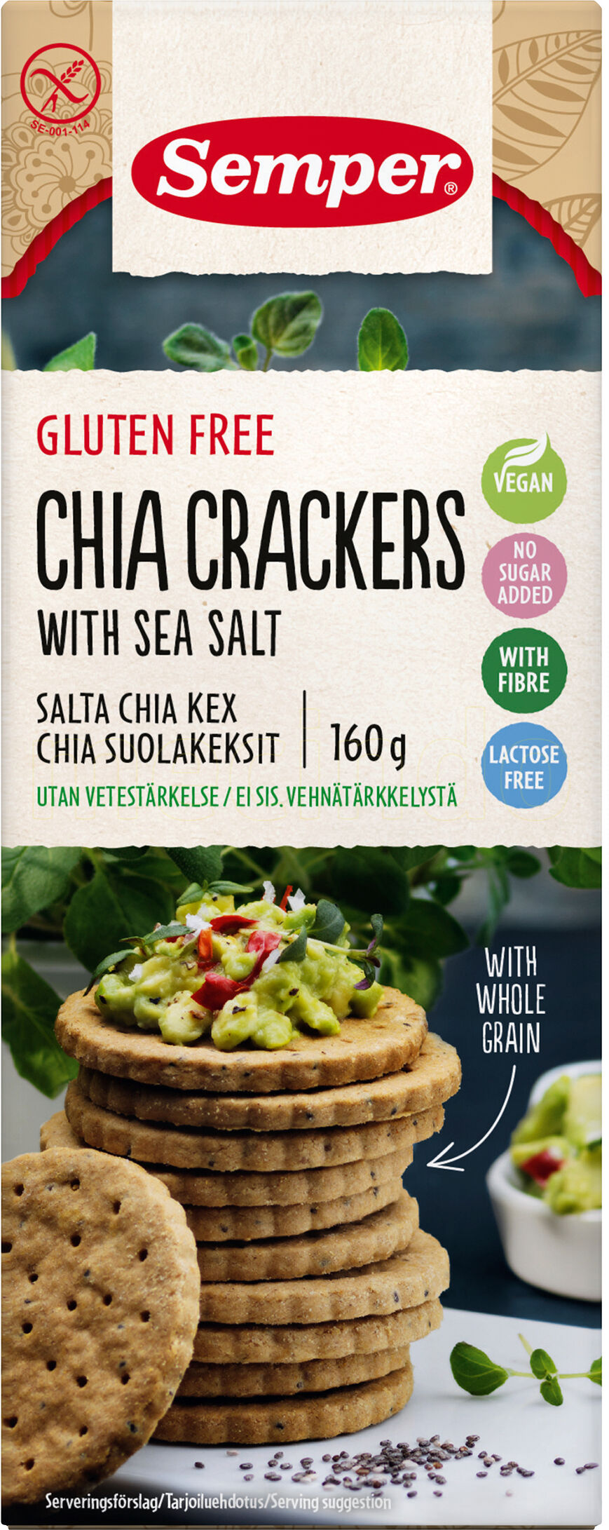 Semper Crackers Chia - 160 g