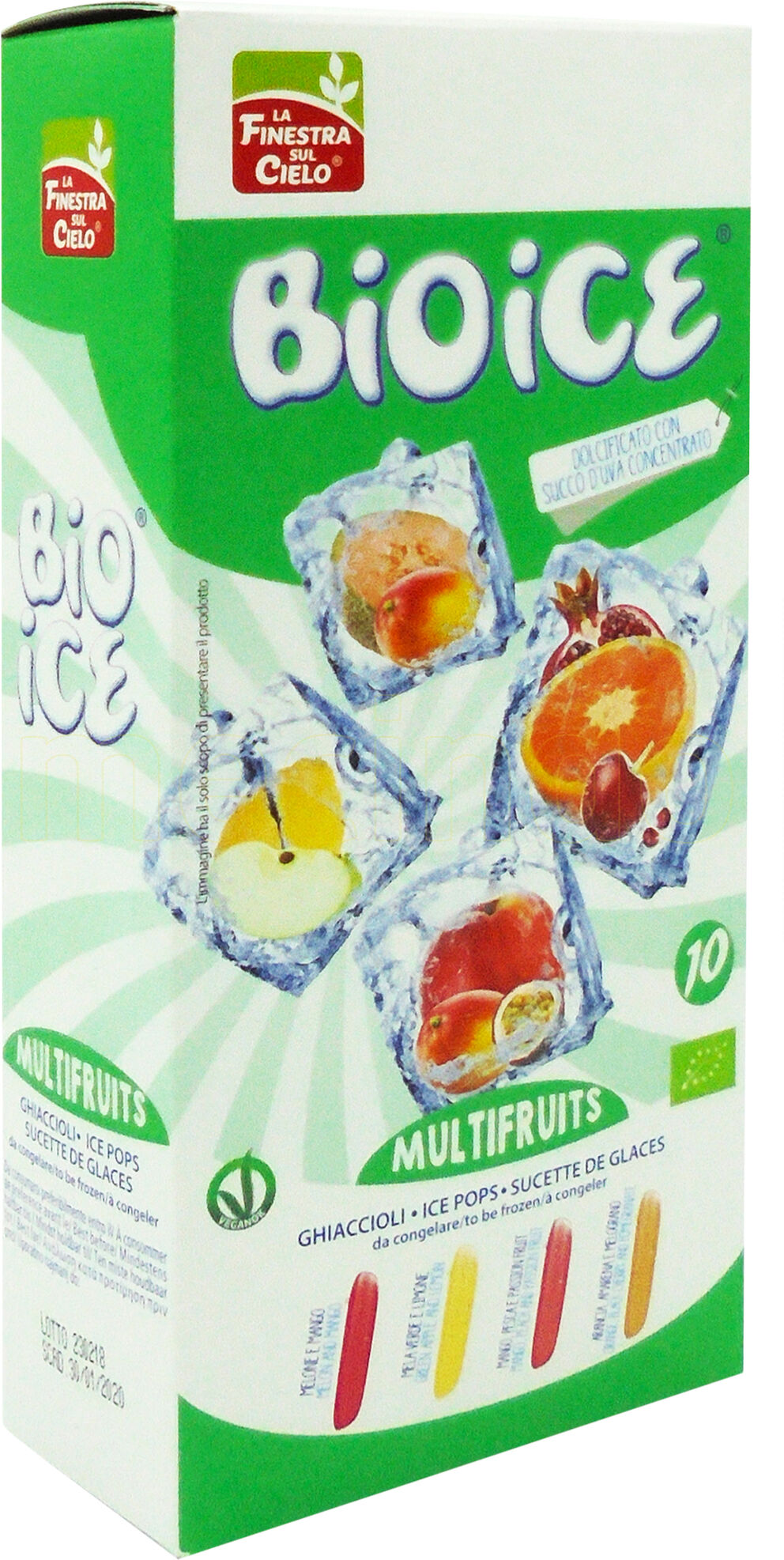 Finestra Cielo Ice Pops Multifruit (10 stk) Ø indh. mango, peach, orange, apple - 400 ml