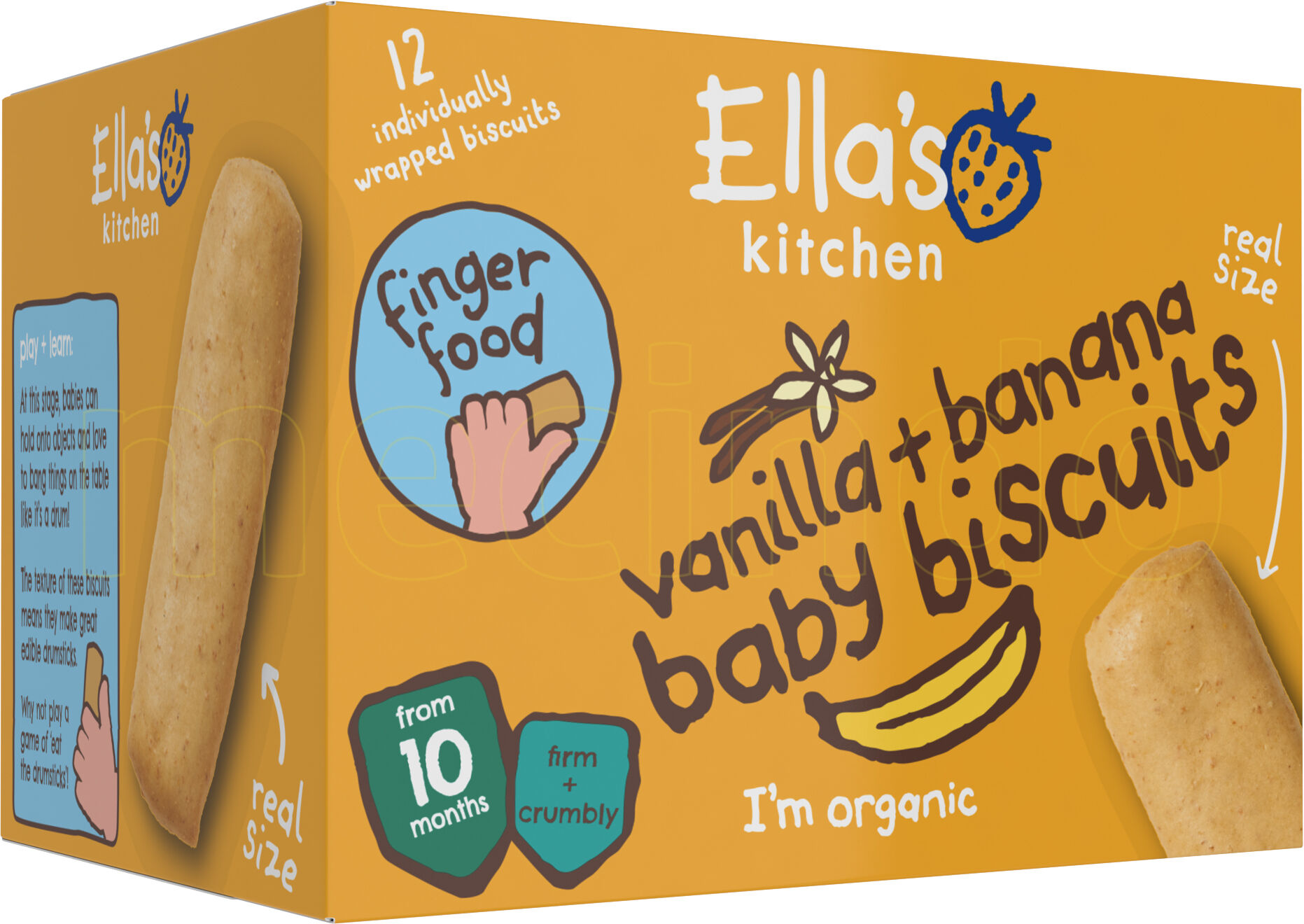 Ellas Kitchen Babykjeks vanilje & banan 10 mnd + - 108 g
